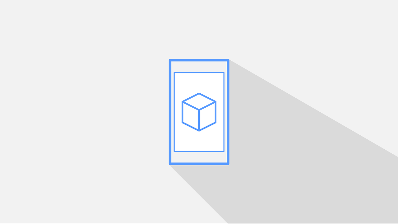 Modern smartphone displaying a sleek fintech app interface with smooth glassmorphism elements and deep blue gradients in a minimalist studio setting